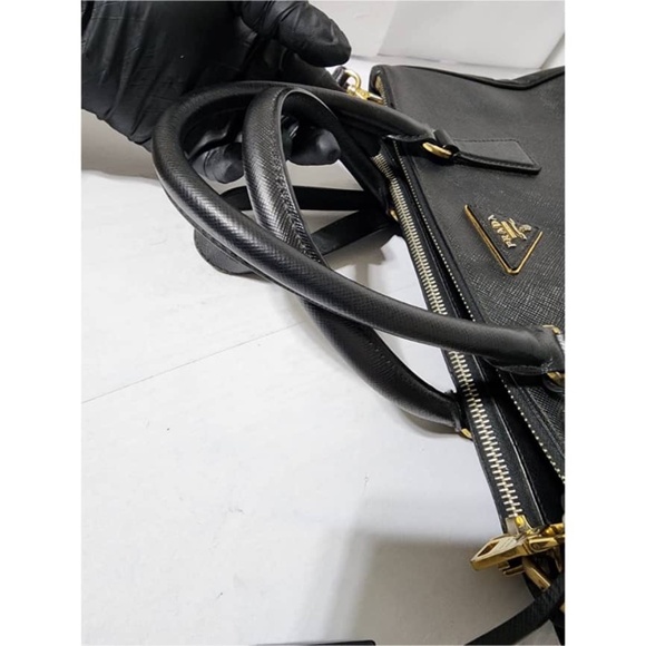 Authentic PRADA Saffiano Small Galleria Double Zip Tote Bag Black - Picture 7 of 15